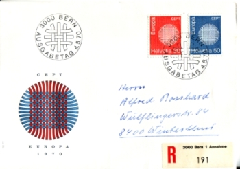 CH FDC 0923 / 0924 - 1970 00 001 ●